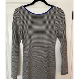 White & black striped body on dress